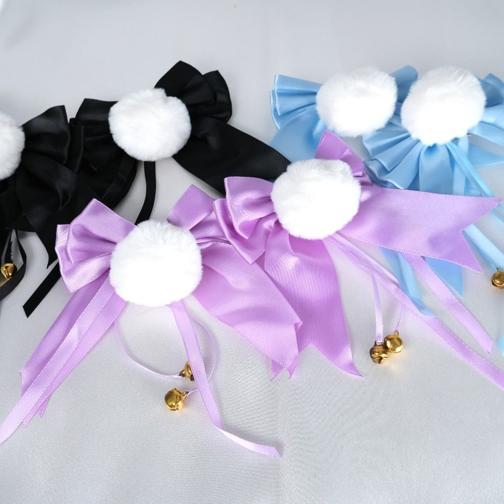 Black Blue Red Purple Lolita Headdress Bow Lolita Hair Pin Cosplay Accessories